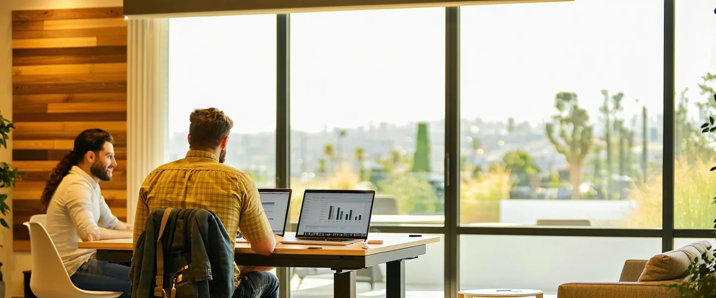 Small focused team working collaboratively in a modern Palo Alto tech office environment