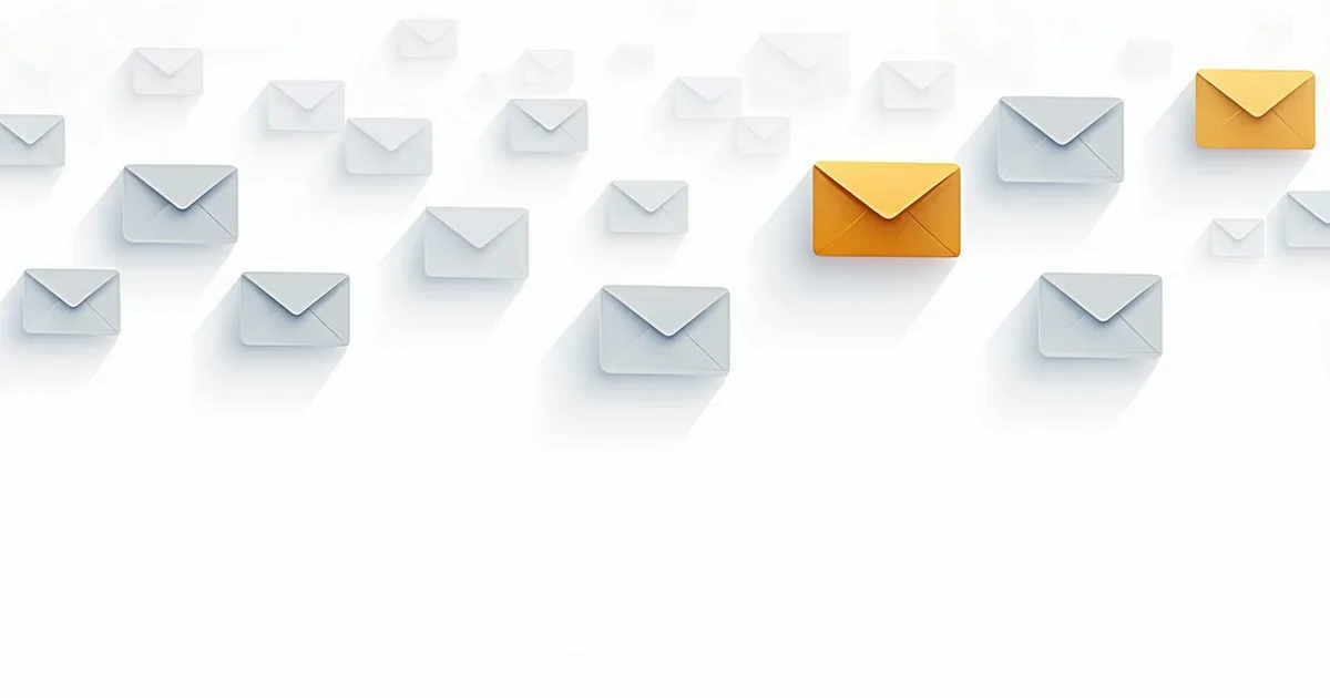 Inbox overflowing with unread cold emails contrasted with a single highlighted warm introduction message