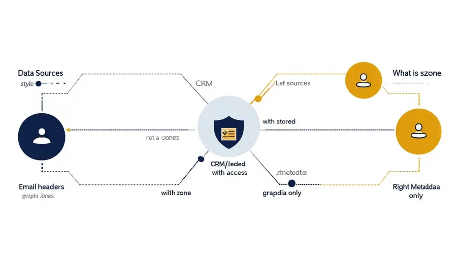 Diagram showing Via AI permissions model — what data is accessed versus what is stored